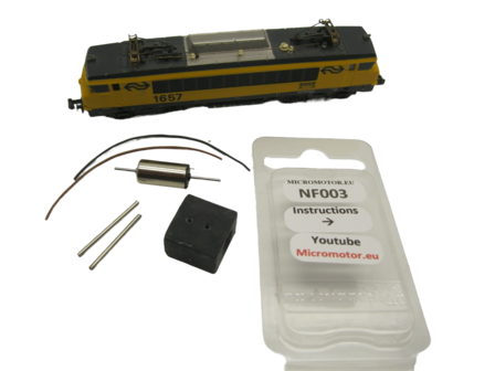 micromotor NF003G N ombouwset voor fleischmann NS1600 SNCF BB 1500, 1600, 22200, 7200