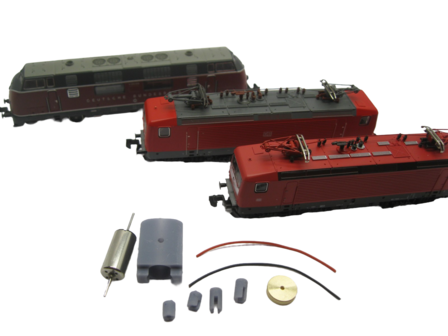 micromotor NR006C motor ombouwset voor Roco V200, BR 220, BR 232, SBB Am 4/4, Renfe 340, u.a.