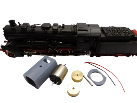 micromotor HR014F motor ombouwset voor Roco DB DR DRG &Ouml;BB BR 58, S&auml;chs XIII H, Baden G12, u.a.