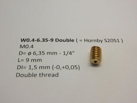 micromotor W0.4-6.35-9 Double wormwiel