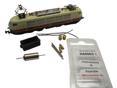 micromotor NM003C motor ombouwset voor Minitrix BR103, BR151