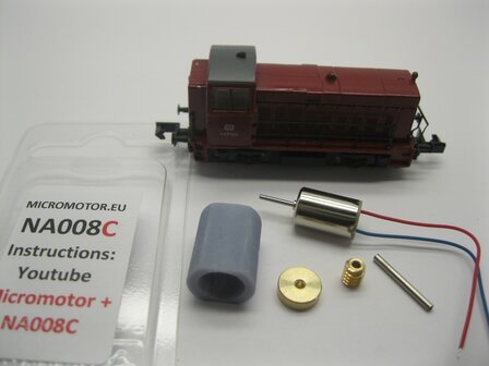 micromotor NA008C motor ombouwset voor Arnold V45 , SNCF Y 9200, SNCF Y 51115, SNCF Y 7530, BR D 2895