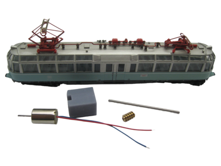 micromotor NF038G motor ombouwset voor fleischmann ET 91, BR 491, Gl&auml;serne Zug