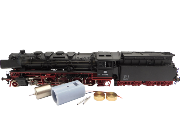 micromotor HR033F motor ombouwset voor Roco BR 43, BR 44, SNCF 150X  Modelle mit Silberen Rädern