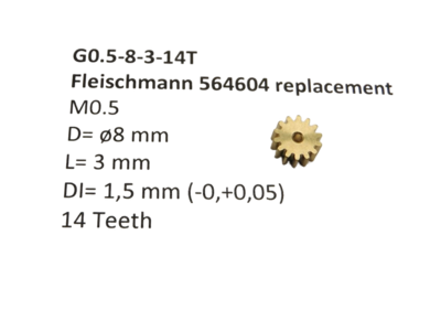 micromotor G0.5-8-3-14T tandwiel