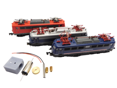 micromotor NF049C  N motor ombouwset voor Fleischmann E 10.12, E 10.2, E 10.3, BR 110, BR 110.1, u.a.