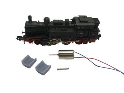 micromotor NA022 motor ombouwset voor Arnold BR 74, K.P.E.V. T12, ÖBB Reihe 674, SNCF 130 TC, SNCB Reeks 96