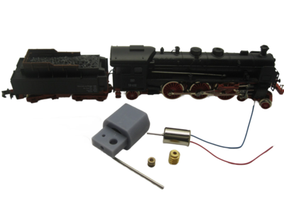 micromotor NA012G motor ombouwset voor Arnold BR 18, BR 01 Motor in the loco, K.Bay.Sts.B. S 3/6, SNCF 231, US 4-6-2