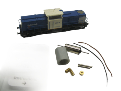 micromotor NF011C ombouwset voor Fleischmann V110 DR, DR 110-112, 114, DB 203-204, RRF/BAM 20, u.a.