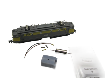 micromotor NR001 N ombouwset voor roco BR43, BR44, SNCF 150X, E44.5, E144.5, E91, BR191, u.a.